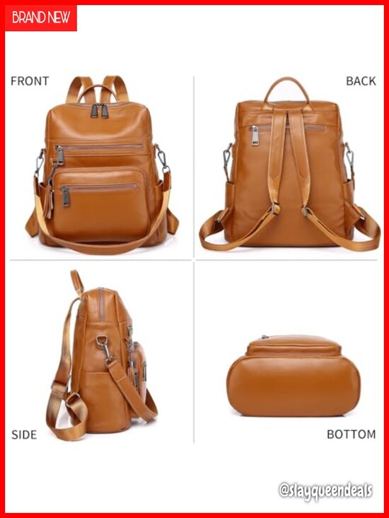 Genuine Leather Backpack Purse for Women | Convertible Shoulder Bag with main image 6